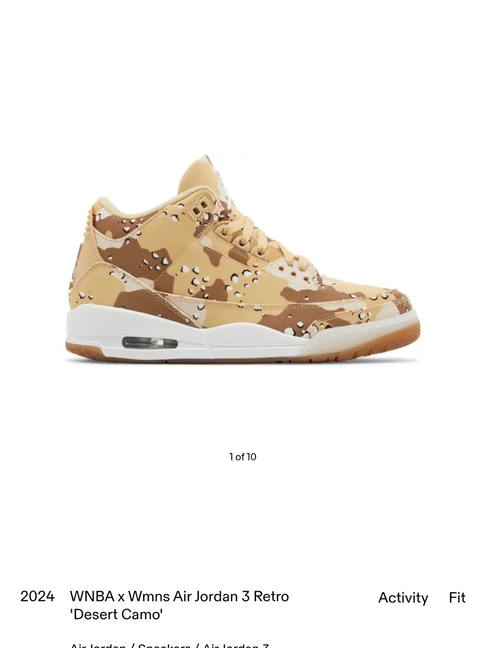Unisex Jordan 3 Retro WNBA Desert Camo - Picture 4 of 5